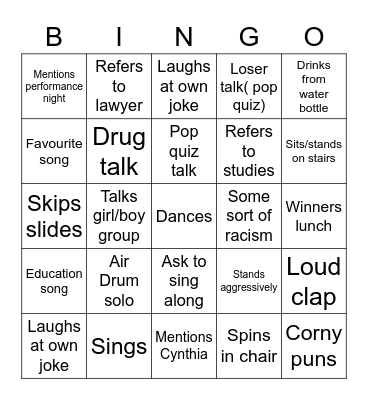 Vingo Bingo Card