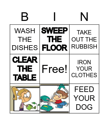 JOBS AT HOME Bingo Card