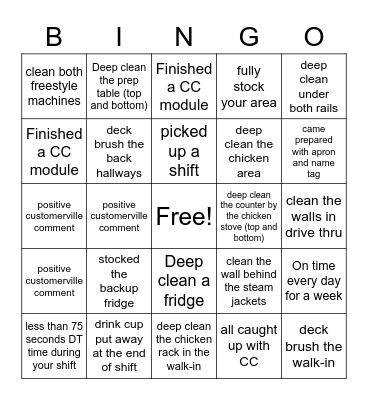 Taco Time Bingo Card