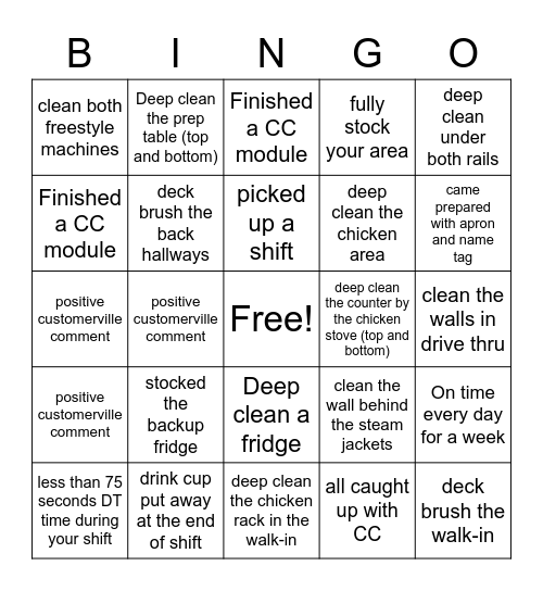 Taco Time Bingo Card