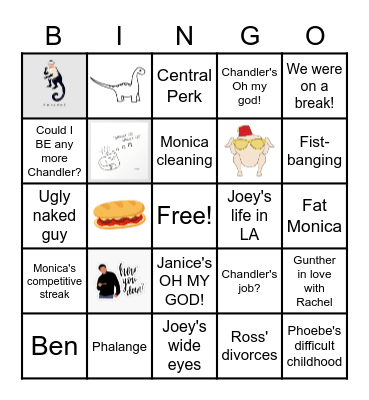 F.R.I.E.N.D.S. Bingo Card