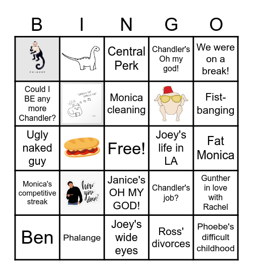 F.R.I.E.N.D.S. Bingo Card