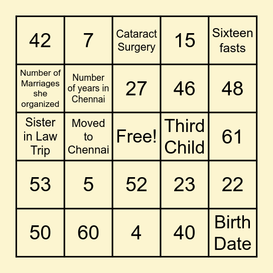 Happy 75th Birthday! Bingo Card