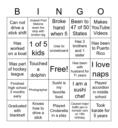 The Ally Bunch Bingo Card