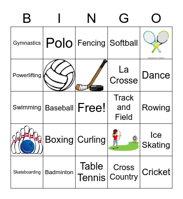 Huffman Activity Bingo Card