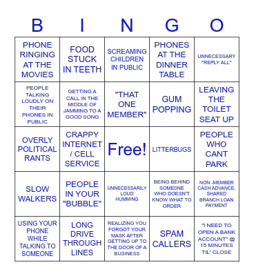 Day to day things that make me #SALTY Bingo Card