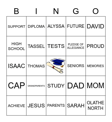 GRADUATION 2021 Bingo Card