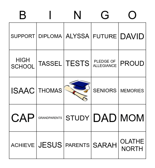 GRADUATION 2021 Bingo Card