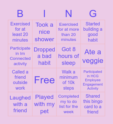 McDonald's Bingo Card