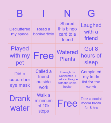 McDonald's Bingo Card