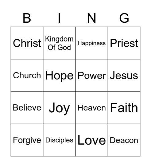 Ascension to The Lord Bingo Card