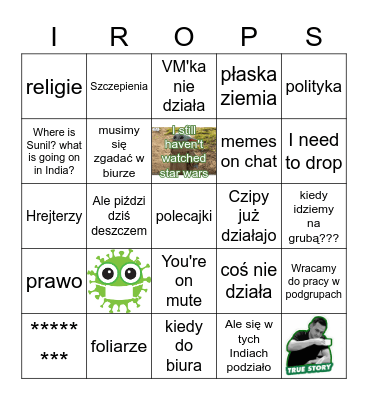 Irops Vr Bingo Card
