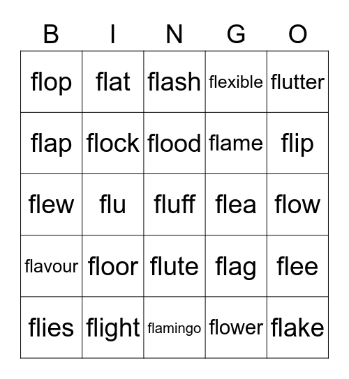 Names Bingo Card