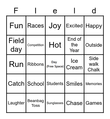 Field Day Bingo Card