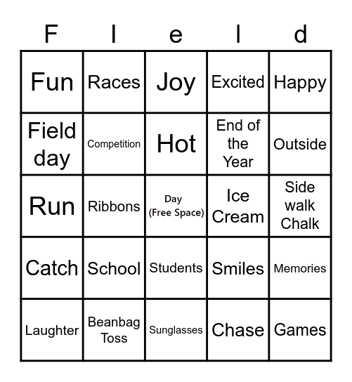 Field Day Bingo Card