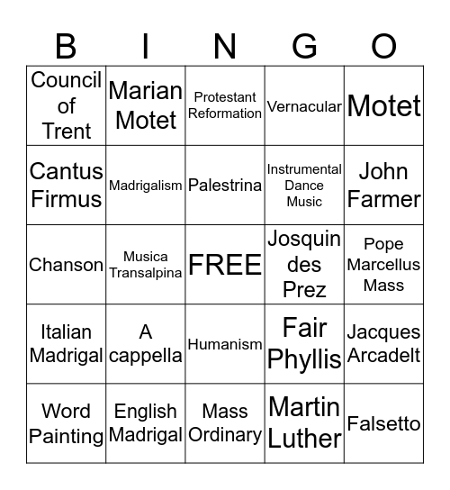 Prelude 2 & Chapters 14 & 15 Bingo Card