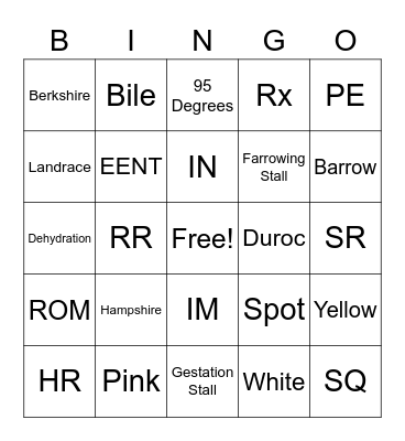 Animal Science-Week 16 Bingo Card