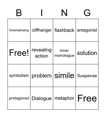 ELA Bingo Card