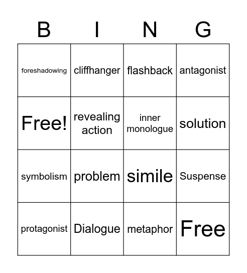 ELA Bingo Card