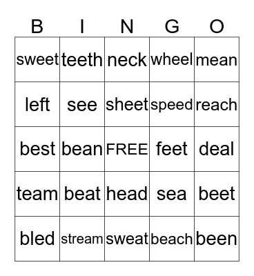 ee, ea Bingo Card