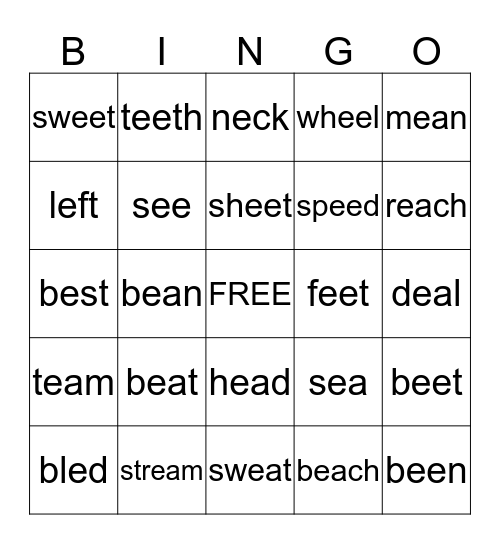 ee, ea Bingo Card