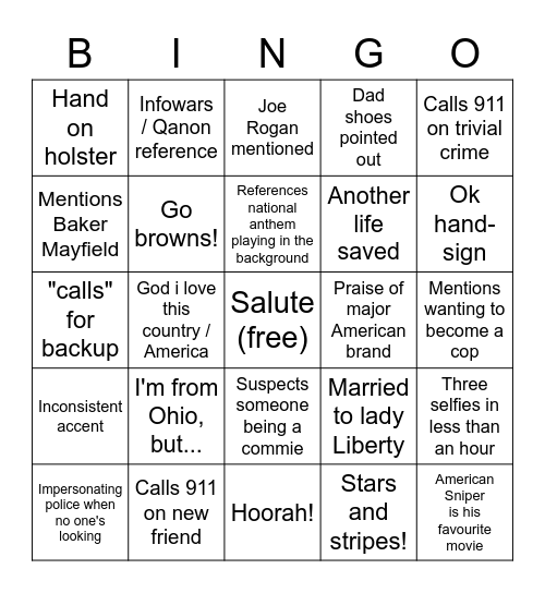 Neil McReal Bingo Card