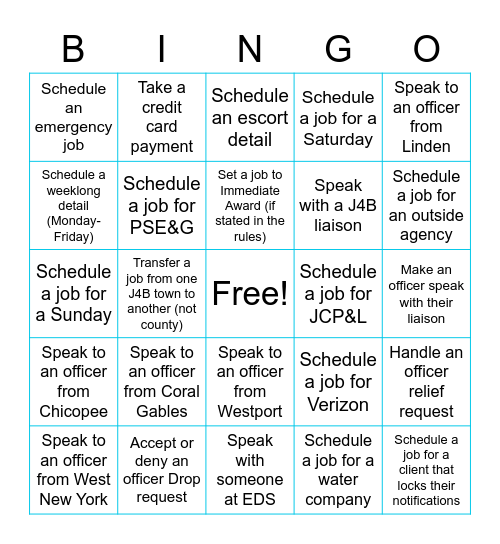 J4B Bingo Card