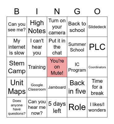 IC Bingo Card