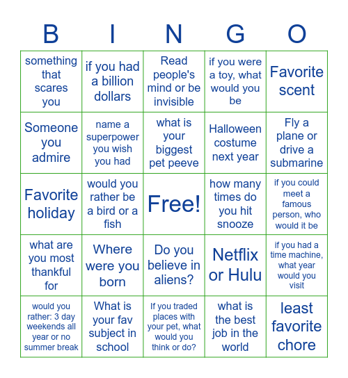 Online Learners Bingo Card