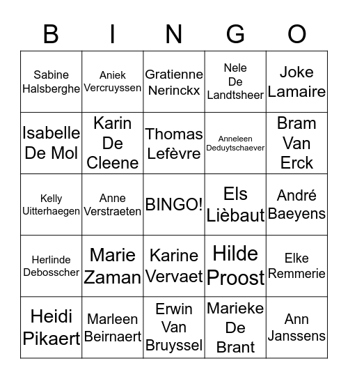 Bingo Broederschool Bingo Card