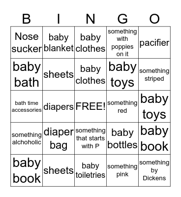 Poppy's Presents Bingo Card