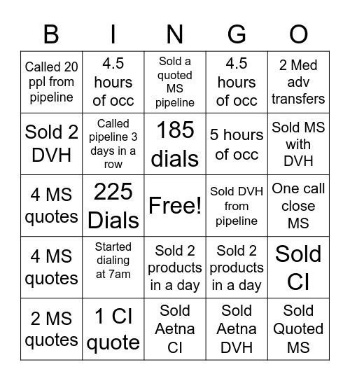 RAMP 1 PARTY Bingo Card