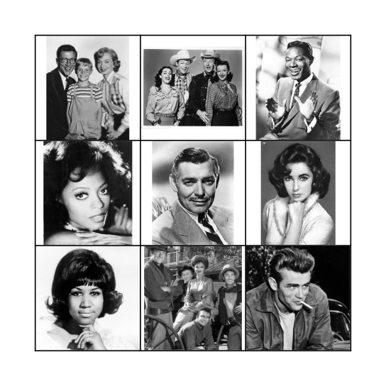 50s Tic Tac Toe Bingo Card