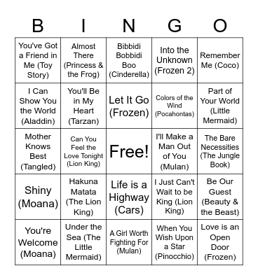 Singo! Bingo Card