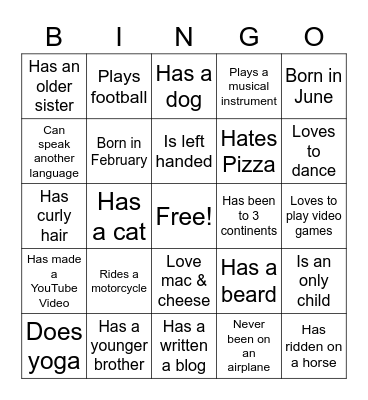 Get to Know Your Staff BINGO Card