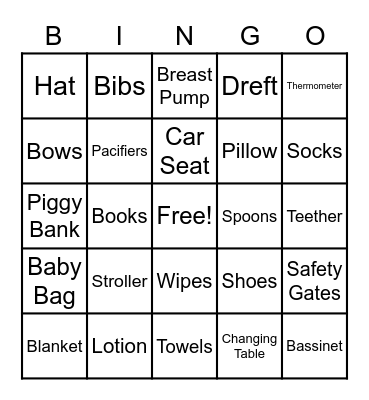 Baby Gift Bingo Card