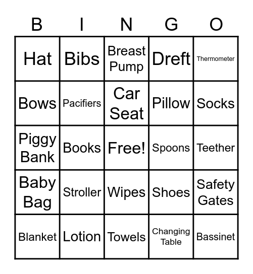 Baby Gift Bingo Card