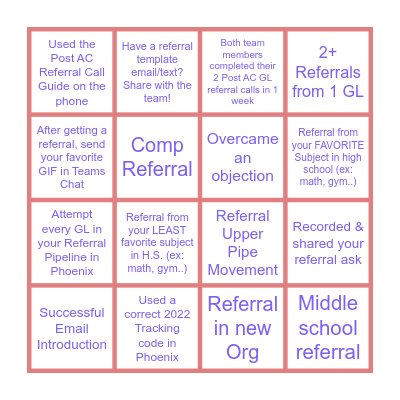 !! Referral BINGO 2.0 !! Bingo Card