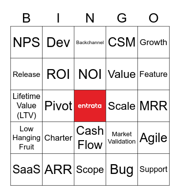 Entrata Call Bingo Card