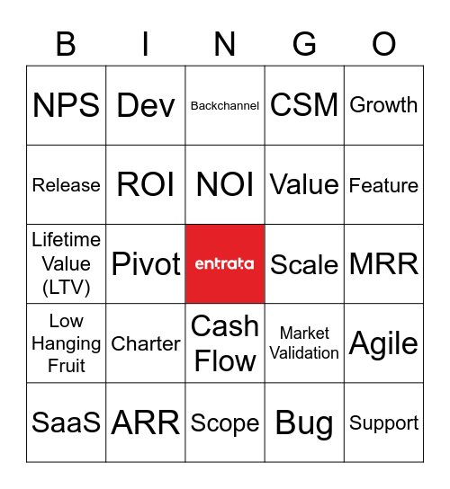 Entrata Call Bingo Card