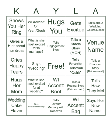 Mikayla's Shower Bingo! Bingo Card