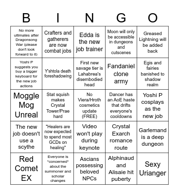 Fanfest Bingo Card