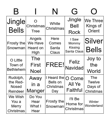 Holiday Bingo Card