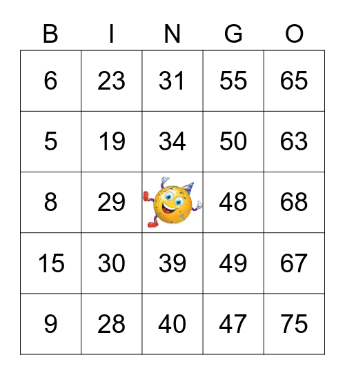 Siem's Bingo Party Bingo Card