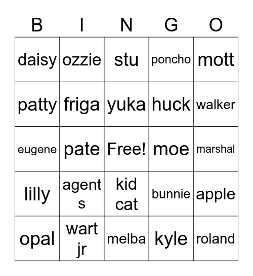 queenie ac bingo Card