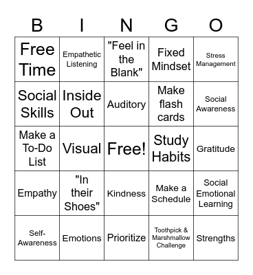 Learning Skills Quarter 4 Bingo Card