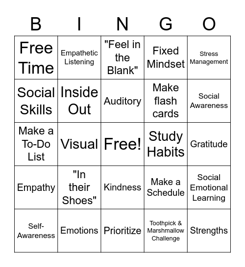 Learning Skills Quarter 4 Bingo Card