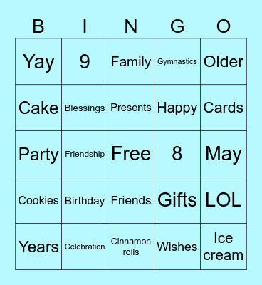 Happy Birthday Bingo Card