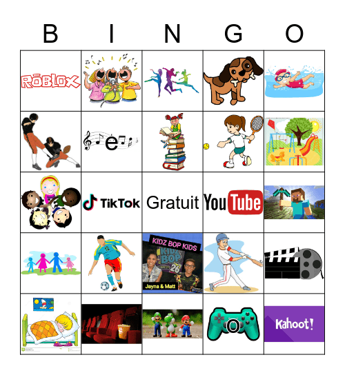 Qu'est-ce que tu aimes faire? Bingo Card