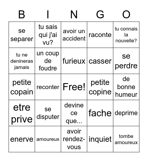 Chapter 9 Bingo Card